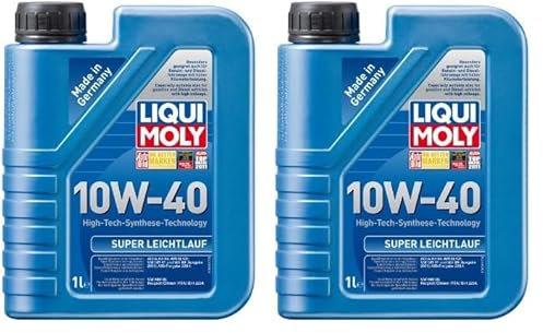 LIQUI MOLY Super Leichtlauf 10W-40 | 1 L | Synthesetechnologie Motoröl | Art.-Nr.: 1300, farblos (Packung mit 2)