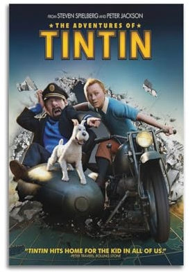 FOWNJCIA Filmposter The Adventures of Tintin, Poster, dekoratives Gemälde, Leinwand, Wandposter und Kunstdruck, moderne Familienschlafzimmer-Dekoration, Poster, 30 x 45 cm
