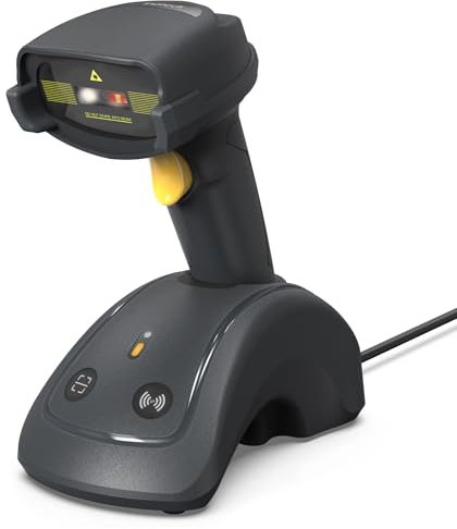 Inateck Barcode Scanner Kabellose, QR Code Scanner mit Smart Base, 1D/2D, Bluetooth/2.4G/USB 3-in-1-Konnektivität, Kompatibel mit Windows/iOS/Android/Mac/Linux für Einzelhandel/Lager/Logistik