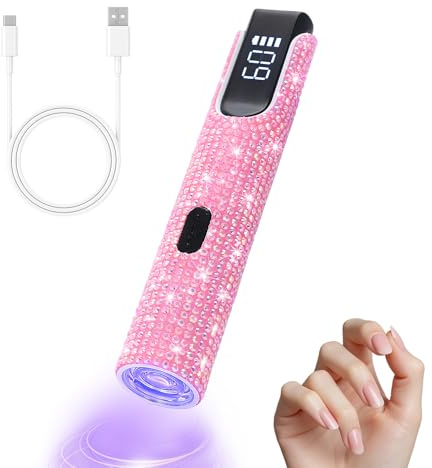 Lampada UV LED Unghie,Lampada LED per Manicure, Commutabile Tra 20 e 60 Secondi, Lampada per Manicure, Comoda da Tenere in Mano, Ricaricabile