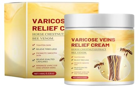 Astralong 100g Bienengift Krampfadern Creme, Krampfadern Bienengiftsalbe | Bienengift Creme Gegen Besenreiser, Bienengiftsalbe Venencreme, BIenengift Gelenk CReme, BIEnengift Sofortige Starke CREme