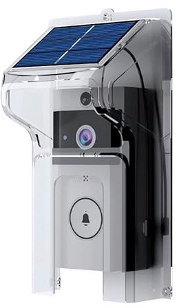Wireless Video Doorbell with Solar Panel and Rain Cover – 1080P HD Smart Doorbell Camera with Two-Way Voice Intercom, Motion Detection, Night Vision & Waterproof Design