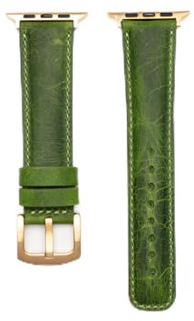 WACHIKOPA Handgefertigtes Echtes Leder Uhrenarmband für 38-41 mm Smartwatch, Patina-Effekt, Einfach zu Pflegen, Stilvoll und Langlebig (Forest)