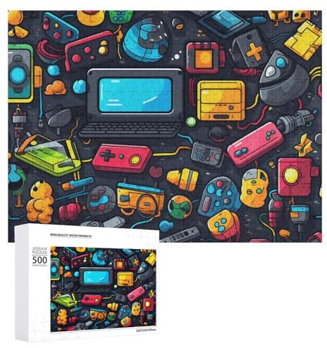 500 PCS Jeux De Puzzle pour Adolescents Colorful Retro Gaming Gadgets Jeux De Puzzle pour Adolescents : Détente, Divertissement Et Humour, Cadeaux Anti-Stress 500 PCS