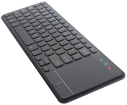 yuwqqoajv Tastiera sottile orientata al touchpad integrato Tastiera wireless con pad Comoda e leggera Tecnologia wireless ad velocità Connessione Trackpad