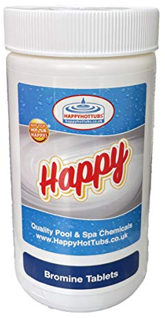 Happy Hot Tubs Bromine Tablets 1kg for Hot Tub 20g Spa Chemicals Swimming Pool Cleaner Spas