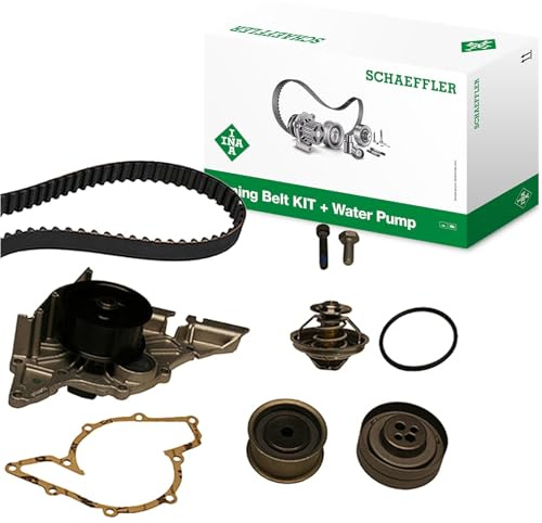 INA 530 0161 30 Wasserpumpe + Zahnriemensatz 27 mm Kompatibel mit AUDI A4 Limousine 8D2, B5 A4 Avant 8D5, B5 80 Limousine 8C2, B4 Cabriolet 8G7, B4 A8 4D2, 4D8