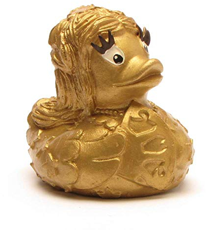 DUCKSHOP I Quietscheente Sissi - Gold I Badeente I L: 7,5 cm