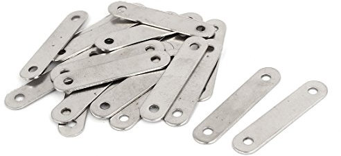 sourcing map 38mm x 8mm plana de esquina Abrazadera soportes rectos Zurcidura reparación Placas 20PCS