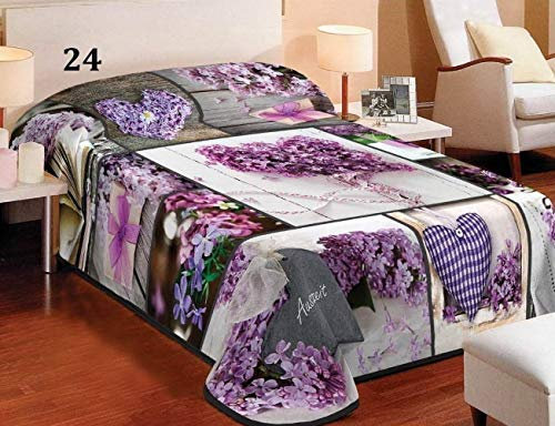 Natur-Fell-Shop Kuscheldecke Tagesdecke Wohndecke Plaid mit 3D-Effekt Patchwork-Design 155x200cm (Nr.24)