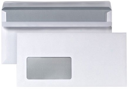 3000x Briefumschlag DIN lang selbstklebend weiß Briefumschläge mit Fenster 110x220mm