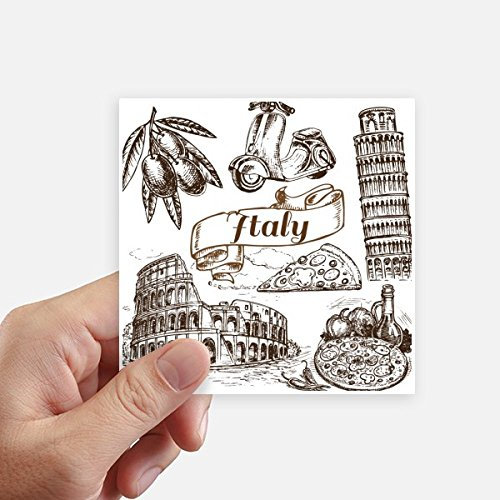 DIYthinker Italia Famosa Landscape Viaggio Località Modello Quadrato Adesivi 10cm Parete Valigia Laptop Motobike Decal 8pz 10Cm X 10Cm