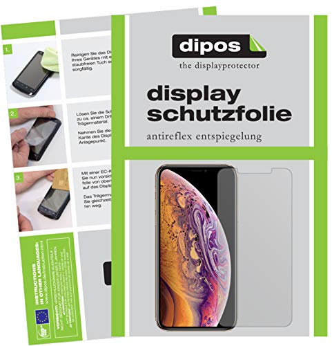dipos 6x Displayschutzfolie matt für Apple iPhone XS | Antireflex, entspiegelnd, passt perfekt, Ultra-Dünn, kratzfest, blasenfrei, Fingerprint-kompatibel, selbstklebend