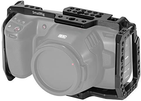 (Nueva Versión) SMALLRIG Cage Compatible para BMPCC 4K, 6K, Jaula de Cámara para Blackmagic Pocket Cinema Camera 4K con Mecanismo Anti-Giro y Puntos de Montaje - 2203B