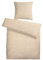 Carpe Sonno Seersucker Bettwäsche 155x220 Baumwolle | Gestreifte Bettwäsche Sommer Bettbezug 155x220 Kühlende Sommerbettwäsche Bügelfreie Bettwäsche-Sets | Beige Weiße Bettwäsche Baumwolle 155 x 220