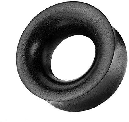 Piersando Flesh Tunnel Ohr Plug Piercing Organic Ohrtunnel Ohrpiercing Schmuck Vintage Tribal Antik Double Flared Konkav Ebenholz Schwarz 5mm