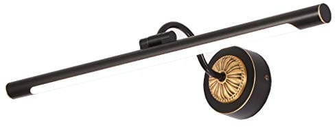ACMHNC LED Spiegelleuchte Retro Messing Spiegellampe Vintage Antik Badlampe Bad wasserdichte Wandleuchte Schminklicht Für Spiegel Schminktisch Badzimmer,Neutralweiß 4000K,Schwarz,L56CM/11W