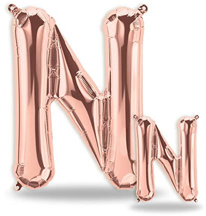 FUNXGO® Buchstaben Folienballons in Rose Gold I 100cm + 40cm I Luftballon Buchstaben Dekoration I Deko zum Geburtstag I Fliegt mit Helium I Happy Birthday, Party, Hochzeit (Rosegold[N])