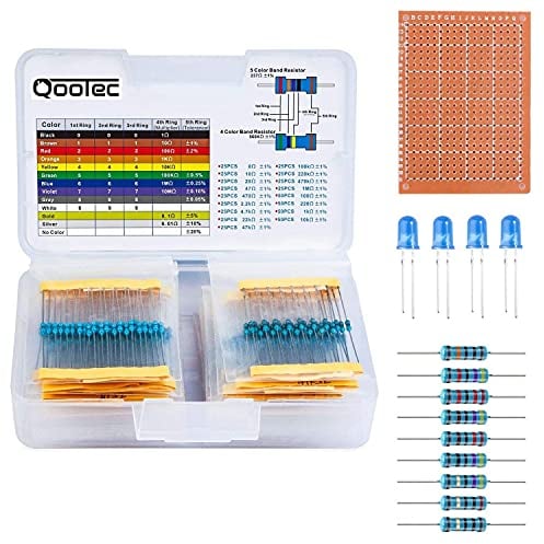 525 Pcs Resistor Kit, Assortment of 17 Values 0 Ohm-1M Ohm 1% Compatible with Arduino and Raspberry, Breadboard Projects