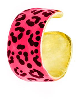 Rue Des Mille EarCuff Orecchini Donna Argento 925 Cerchio Fascia Grande Smalto Maculato Fucsia | Orecchini argento 925 donna | Orecchini cerchio Argento 925 Non Serve Foro Per Indossarlo