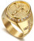 JewelryWe Anello da Uomo Preghiere Gesu'Croce in Acciaio Inox Colore Oro