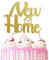 NEW HOME Cake Topper Glitter Cardstock Housewarming Decoration Centerpiece Toppers (GOLD)