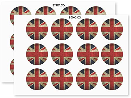 stika.co - 24 etichette di carta vintage con bandiera britannica Union Jack (24)