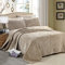 XIUWOUG Tagesdecke 220 x 240 Bettüberwurf Beige Baumwolle Tagesdecken Mit 2 Kissenbezug Überwurf für Sofa, Sessel&Bett Kuscheldecke Sofadecke
