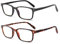 COJWIS Lesebrille 2 Pack Blaue Licht Blockieren Brille Federscharnier Anti Schwindlig Damen und Herren Leicht Brillen (2 Farbe Mischen, 1.75, multiplier_x)