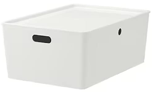 I-K-E-A KUGGIS Storage Organizer Box Basket With Lid White Large 37x54x21 cm + Free Shoe Bag