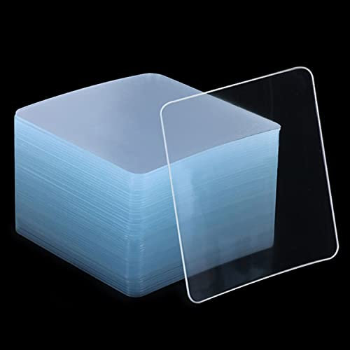 YUANQIAN Almohadillas adhesivas de doble cara para montaje, almohadillas adhesivas cuadradas, cinta adhesiva extraíble, resistente, lavable, transparente, 60 mm (50)