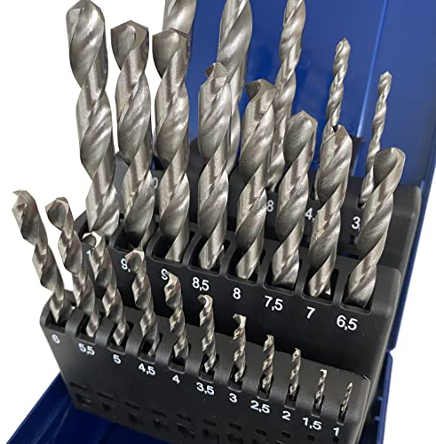 HSS Spiral Bohrer Set Metall 24 tlg. geschliffen DIN 338N R Spiralbohrer Box Kassette