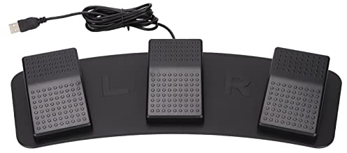 ASHATA USB-Fußpedal, USB-Dreifach-Fußschalterpedal, Multifunktionales, Ergonomisches Dreifach-Fußschalterpedal Zum Spielen von Spielen, Werkstests, PC-Gaming-Pedal(FS23_PM (mechanischer Schalter))