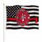 Yekiua Feuerwehr-Flagge, 7,6 x 12,7 cm, für den Außenbereich, dünne rote Linie, amerikanische Flagge, Kreuz, doppelseitige Flaggen, jedes Wetter, langlebig, mit 2 Messingösen