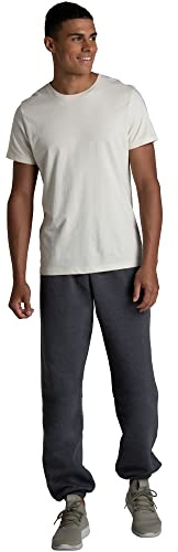 Fruit of The Loom Eversoft Fleece Elastic Bottom Sweatpants with Pockets, Relaxed Fit, Moisture Wicking, Breathable, Charcoal Heather, Medium