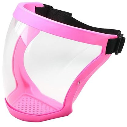 VIGAN Security Protection Transparent Full Face Shield Safety Glasses Protective Cover Windproof Anti-Fog Eye Protection Face Mask (Pink+Transparent Lens)