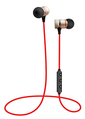 Roadoor Auricolari wireless Bluetooth per Android Apple Phone 4.2 Auricolari Bluetooth con cancellazione del rumore Extra Bass Aspirazione Magnetica Cuffie wireless per lo sport Golden Taglia unica