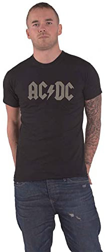 AC/DC T Shirt Hi Build Band Logo Official Mens Black XL