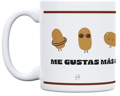 UO Taza de regalo con mensaje Me gustas más que las croquetas, regalo para parejas, regalo original de San Valentín, 350 ml, cerámica