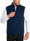 33,000ft Herren Fleece Weste Jacke Standkragen Ultraleicht Outdoor Ärmellose Fleecejacke Gilets Tops Fleeceweste Herren mit Taschen Reißverschluss (Nachtblau,XL)