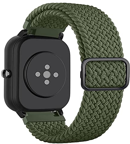 Vancle für Amazfit GTS/GTS 2/GTS 2 Mini/GTS 2e/GTS 3/GTS 4/GTS 4 Mini Armband,20mm Verstellbares Geflochtenes Nylon Ersatzarmbänder für Amazfit Bip 3 Pro/Bip 3/Bip S/Bip U Pro Armband (Grün)