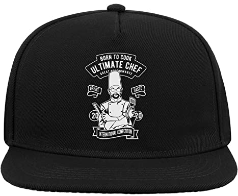 Ultimate Chef Born to Cook 5-Panel-Baseballmütze mit flachem Visier und Snapback Schwarz