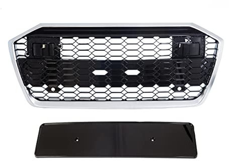 Wabengrill Kühlergrill Schwarz Silber Gitter kompatibel für Audi A6 F2 C8 ab 2019 nicht RS6 DM Autoteile 4245