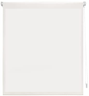 Decorblind | EasyFix Rollo lichtdurchlässig ohne Werkzeug und ohne Bohren, Rollo: 52 x 180 cm Breite x Länge/Maße Stoff: 49 x 175 cm, Ecru, einfarbig, Fensterrollos