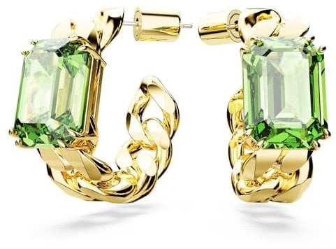 Orecchini a cerchio Millenia Taglio ottagonale, Verdi Swarovski 5671253