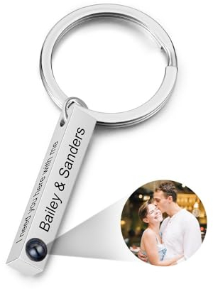 Glooraca Personalized Keychain with Picture inside Custom Photo Keychains Customized Projection Keyring Gifts for Women Men (Style 4)