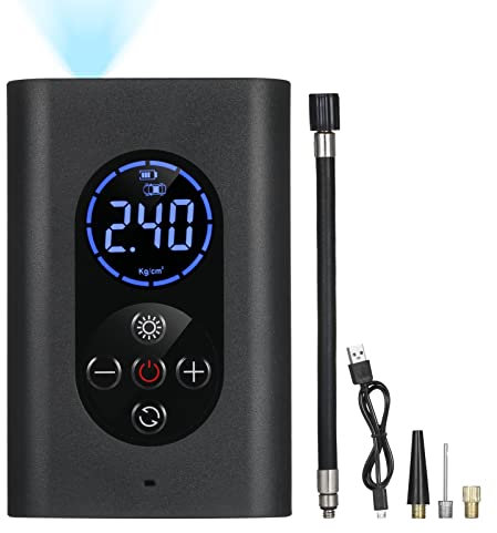 VISLONE Tire Inflator Portable Air Compressor 150PSI Electric Air Pump with Pressure Gauge LED Light 4000mAh USB Rechargeable Power Bank Auto Shut Off for Car Bicycle Balls and Other Inflatables