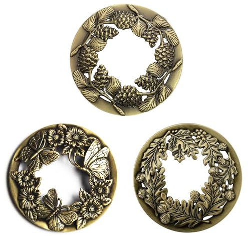 Hicello 3 PCS Antique Bronze Candle Toppper Jar Candle Lid | Metal Candle Topper help Candle Jars Burn Evenly | Candle Accessoire | Candle Topper Illuma Lid for Jar Candle