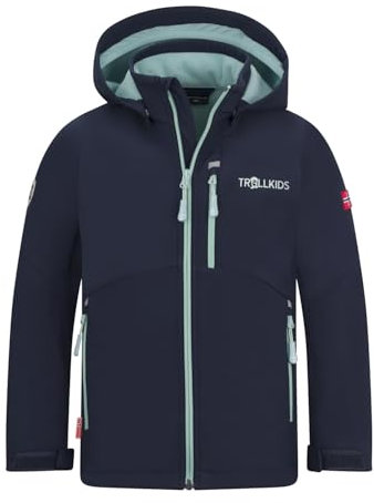 Trollkids Girls Balestrand Jacket 116, Navy/Aqua