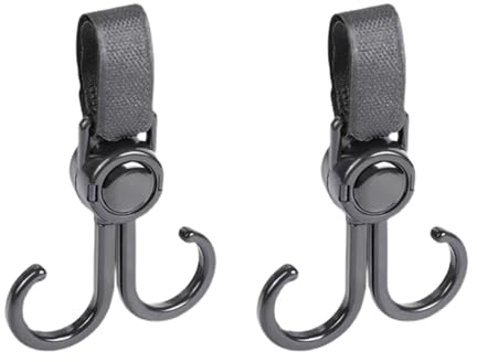 2 Kinderwagen-Haken Zum Aufhängen, Multifunktionale Doppel-Kinderwagen-Drehhaken Zum Aufhängen von Taschen, Universelle Haken Für Die Kopfstütze Des Auto-Rücksitzes